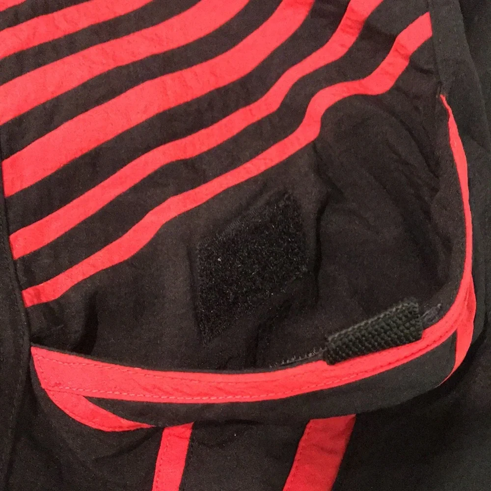 Speedo Swim Trunks Mens Size Large Black with Red Logo Pockets Drawstring Waist - Picture 7 of 10